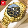 Luxury Moon Phase Chronograph Quartz Watch For Men Waterproof Classic Timepiece 10