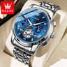 Original Quartz Skeleton Flywheel Moon Phase Chronograph Watch For Men 16