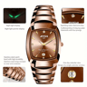 Mens Square Quartz Watch Waterproof Luminous Business Watch With Steel Strap 8