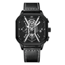 Square Chronograph Watch For Men With Leather Strap And Waterproof Quartz Design 4