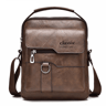Mens PU Leather Crossbody Bag Large Capacity Multi Pocket Messenger Bag 10