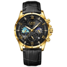 Mens Waterproof Quartz Watch With Luminous Display Leather Strap And Auto Calendar 8