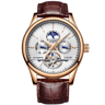 Mens Automatic Mechanical Watch With Genuine Leather Strap And Multifunction Dial 7