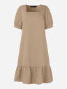 Vintage Square Neck Summer Dress With Lantern Sleeves And Ruffle Trim 9