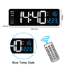 Large LED Digital Wall Clock With Remote Auto Brightness Temperature Date Display 7