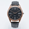 Mens Rose Gold Quartz Watch With Vintage Leather Strap And Auto Date 7