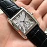 Mens Automatic Mechanical Tank Watch With Rectangular Dial And Black Leather Strap 4