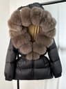 Womens Winter Puffer Jacket With White Duck Down And Fur Trimmed Hood 4