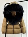 Womens Winter Puffer Jacket With White Duck Down And Fur Trimmed Hood 2
