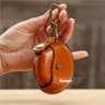 Handcrafted Genuine Leather Earphone Case And Round Storage Pouch 6