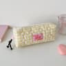 Quilted Heart Grid Pencil Pouch Korean Style Student Stationery Bag 7