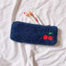 Cute Smiley Embroidery Plush Pencil Case Kawaii Pencil Bag For Kids School Supplies Gift 7