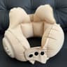 Portable Inflatable Travel Neck Pillow With Push Button Compression For Airplane And Car Comfort 8