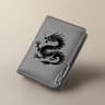 Mens Dragon Pattern Mini Leather Wallet Compact RFID Card Holder 9