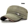 Vintage Distressed Cotton Cadet Cap Adjustable Flat Sun Hat With Leather Binding 8