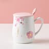 Cherry Blossom Ceramic Mug With Lid And Spoon Heat Resistant Coffee And Tea Cup 7