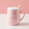 Cherry Blossom Ceramic Mug With Lid And Spoon Heat Resistant Coffee And Tea Cup 6