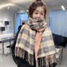 Womens Winter Scarf With Printed Design And Tassels 9