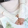 Women Fingerless Winter Gloves Soft Knit Wrist Length Hand Warmers 6