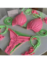 Womens Backless Triangle Bikini Set Multicolor LaceUp TwoPiece Swimsuit 10