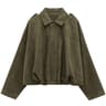 Womens Cropped Bomber Jacket With Oversized Batwing Sleeves 10