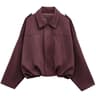 Womens Cropped Bomber Jacket With Oversized Batwing Sleeves 9