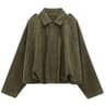 Womens Cropped Suede Bomber Jacket With Zipper Front And TurnDown Collar 7