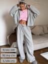 Womens TwoPiece Tracksuit Set With Hooded ZipUp Top And WideLeg Pants 0