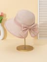 Womens UV Protection Straw Sun Hat With Bow Lightweight Beach Sun Hat 2