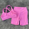 Cross Back Workout Set High Waist Yoga Shorts Set For Women With High Support Sports Bra 4