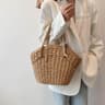 Handmade Straw Beach Bag Large Capacity Woven Tote Shoulder Bag For Summer Travel 0