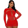 Sheer Mesh Jumpsuit Sexy Long Sleeve Clubwear Bodysuit Romper 2