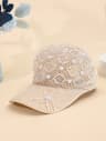 Womens Mesh Baseball Cap With Pearl Clover Design Adjustable Sun Protection Hat 2
