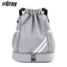 Drawstring Backpack Gym Bag With Shoe Compartment  Dual Bottle Holders 4
