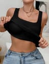 Built In Bra Tank Top For Women  Wireless Camisole Sleeveless Everyday Support Cami 1