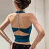 Star Chain Backless Halter Top With Built In Pads Breathable Chain Cami Top For Women 0