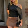 One Shoulder Y2K Crop Top For Women Slim Fit Summer Party Shirt 1