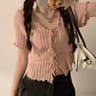 Womens Ribbed Crop Top VNeck Knit Summer Casual TShirt 4