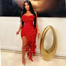Strapless Evening Dress With Ruffle Tassel Detail Elegant Formal Gown For Birthday  Party 4
