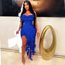 Strapless Evening Dress With Ruffle Tassel Detail Elegant Formal Gown For Birthday  Party 2