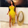 Strapless Evening Dress With Ruffle Tassel Detail Elegant Formal Gown For Birthday  Party 6