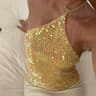 Sparkle Crochet Crop Top For Women Sequin Beach Cover Up Backless Knit Summer Camisole 3