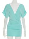 Elegant Bodycon Mini Dress For Women Deep V Neck Backless Ruched Party Club Dress 1