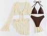 Long Sleeve Swimsuit Bikini Set For Women With Beach Cover Up 3