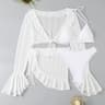 Long Sleeve Swimsuit Bikini Set For Women With Beach Cover Up 1