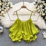 Ruffle Corset Crop Top Sleeveless Spaghetti Strap Cami 3