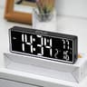 Rechargeable Digital Alarm Clock With LED Mirror Display Voice Control Dual Alarms And Temperature  3