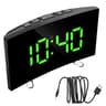Curved LED Mirror Clock Dimmable Digital Alarm Clock Large Number Table Clock 1