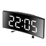 Curved LED Alarm Clock Digital Bedside Clock Mirror Display Modern Desk Clock For Bedroom 2