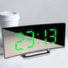 Curved Mirror LED Digital Alarm Clock With Large Display USB Powered Bedside Clock 0